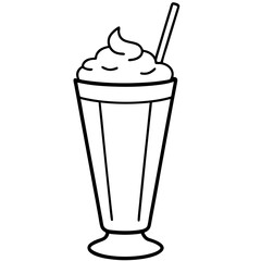 Chocolate Milkshake Vector Art
