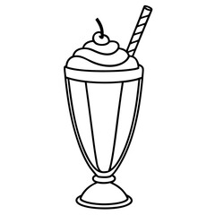 Chocolate Milkshake Vector Art