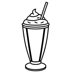 Chocolate Milkshake Vector Art