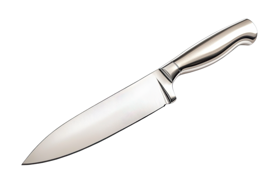 A sleek and modern kitchen knife with a stainless steel blade and ergonomic handle, perfect for various cooking tasks.