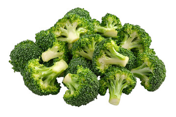 Fresh broccoli arranged for a healthy meal, showcasing vibrant green florets and a nutritious addition to any dish.