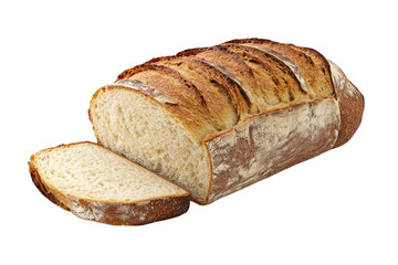 Freshly baked crusty bread loaf with a golden crust and soft interior, perfect for sandwiches or toasting.