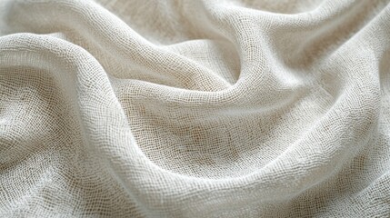 Detailed 3D Illustration of Organic Cotton Fabric Texture Close-Up for Eco-Friendly Concepts