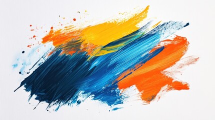 A lively composition showcases a blend of acrylic brush strokes in vibrant colors, conveying energy and emotion through abstract forms