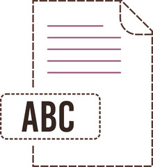 ABC File format icon dashed outline