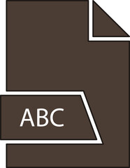 ABC File format icon in 2 colors and side contour