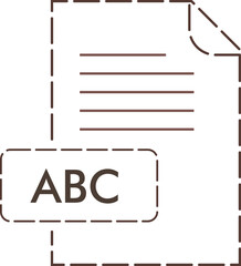 ABC File format icon rounded dashed outline