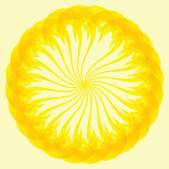 Waves Lines art Vector yellow design background