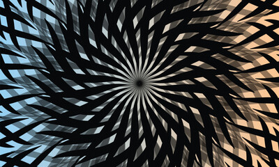 Inception twist line art Vector background black