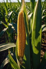 A highly details of corn, hight contrast in the afternoon