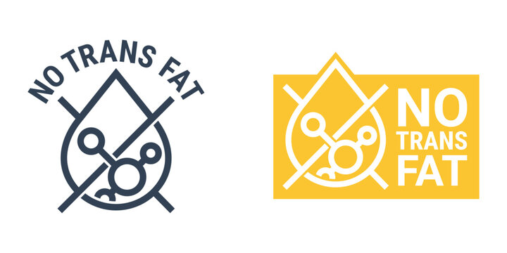 No trans fat - Labeling for organic healthy food, bold lines