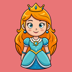 vector illustration of cute beautyfull princess