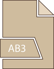 AB3 File format icon in shapes 2 colors and side contour