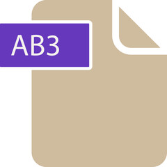 AB3 File format icon rounded shapes and spacing