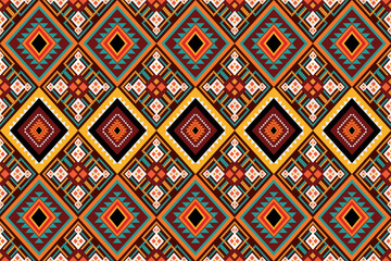 Ethnic pattern seamless geometric,Aztec embroidery border seamless patterns.ethnic pattern seamless,  pattern art wallpaper Background, Design for fabric, curtain, carpet ,geometry seamless pattern