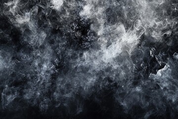 Fototapeta premium The black stone background contains smoke. The black stone background has a dark rock texture.