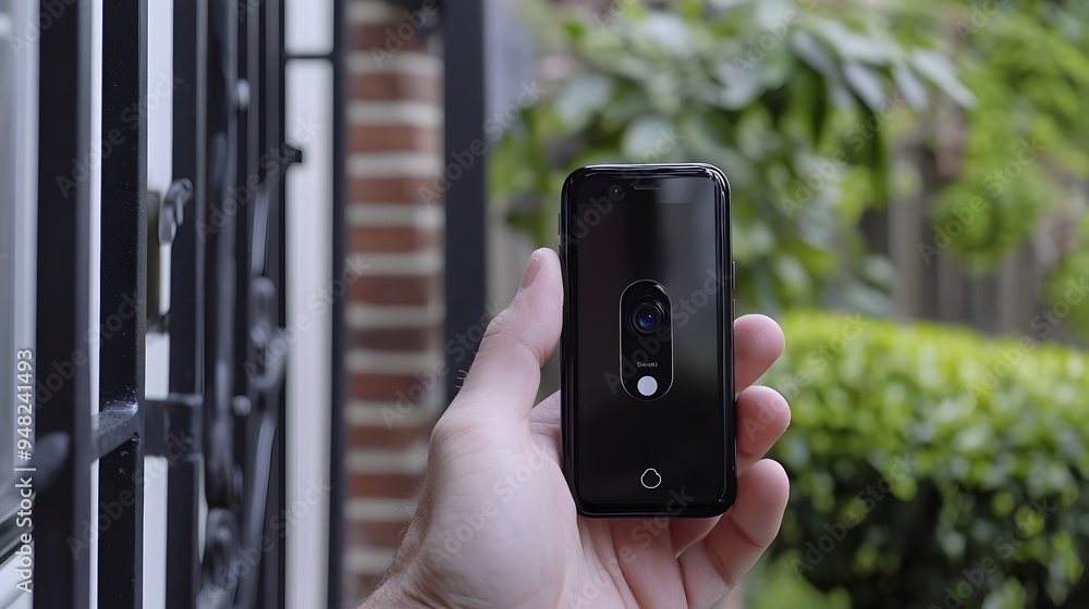 Poster a smart doorbell device with seamless iot real time video feed on a connected smartphone device for 