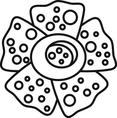 Rafflesia flower blooming icon in outline style isolated on white background