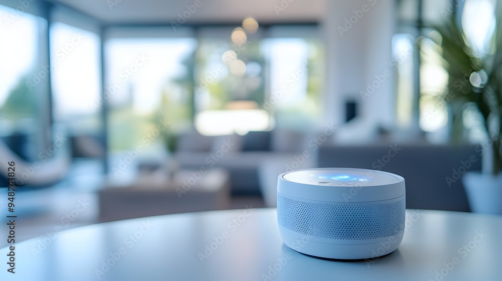 Poster advanced iot sensors continuously monitoring and analyzing air within a modern connected smart home 