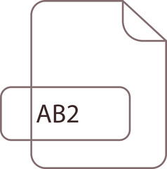 AB2 File extension icon RAW thicker outline