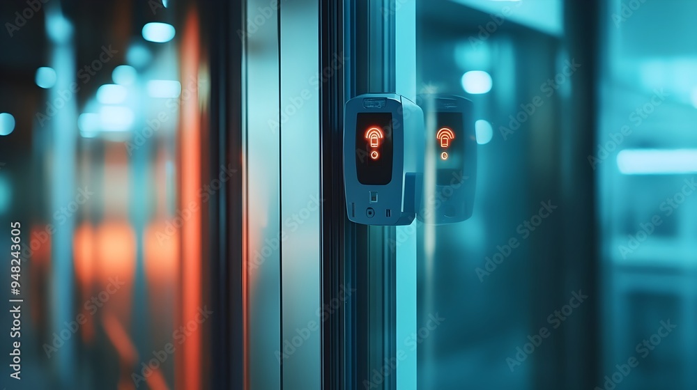 Aufkleber cutting edge smart security system with facial recognition and iot photograph showcasing advanced su