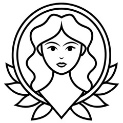 Cosmetology Art Flat Vector Logo