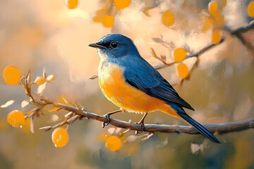 Fototapeta premium Bird painting art animal.