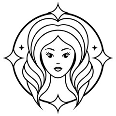 Cosmetology Art Flat Vector Logo