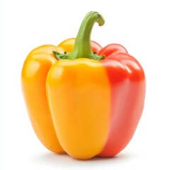 Close up of sweet Pepper  orange Paprika  isolated on white background