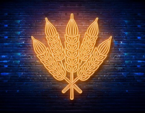 vector depiction realistic isolated neon sign tu bishvat jewish holiday designed decoration covering wall background