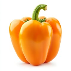 Close up of sweet Pepper  orange Paprika  isolated on white background