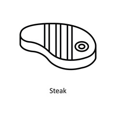 Steak       Vector outline icon design illustration. food and drinks symbol on white background EPS 10 File 