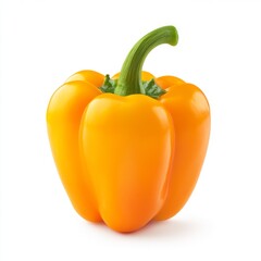 Close up of sweet Pepper  orange Paprika  isolated on white background