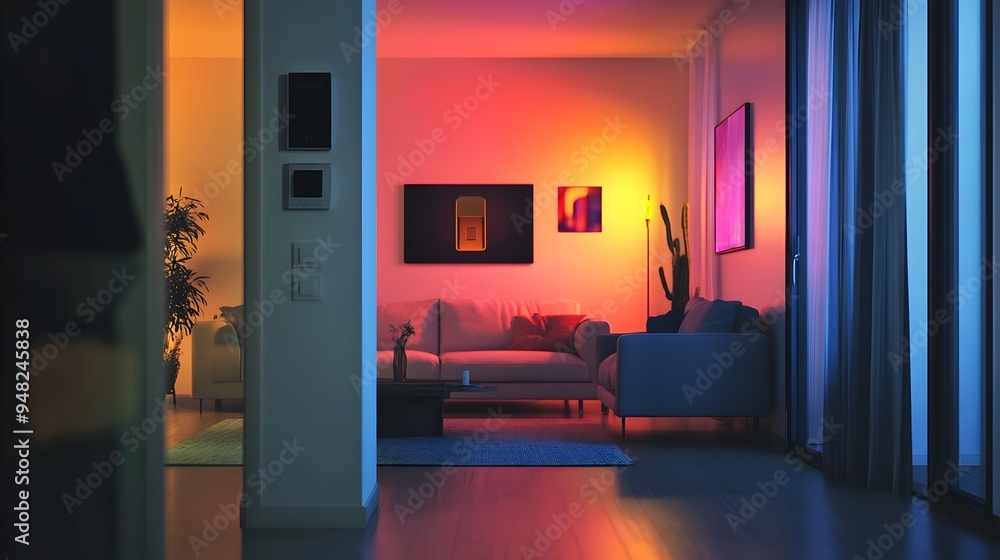Poster photograph showcasing a smart home s iot enabled intercom system that connects multiple rooms offeri