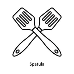 Spatula Vector outline icon design illustration. food and drinks symbol on white background EPS 10 File 