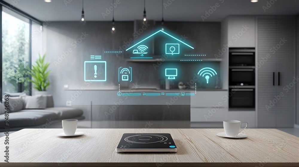Poster photograph of a smart home monitoring energy consumption and efficiency through interconnected iot d