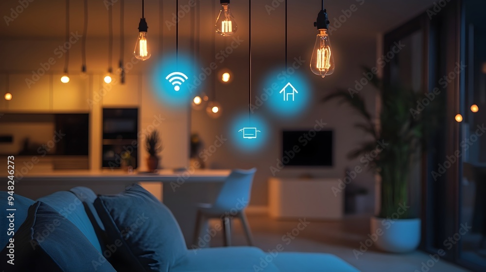 Aufkleber photograph of a smart home monitoring energy consumption through iot devices and sensors with a mini