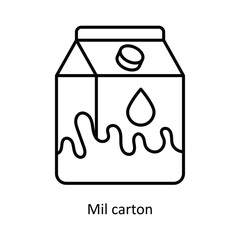 Mil carton Vector outline icon design illustration. food and drinks symbol on white background EPS 10 File 