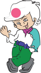 child with a toy cartoon character esp vector 