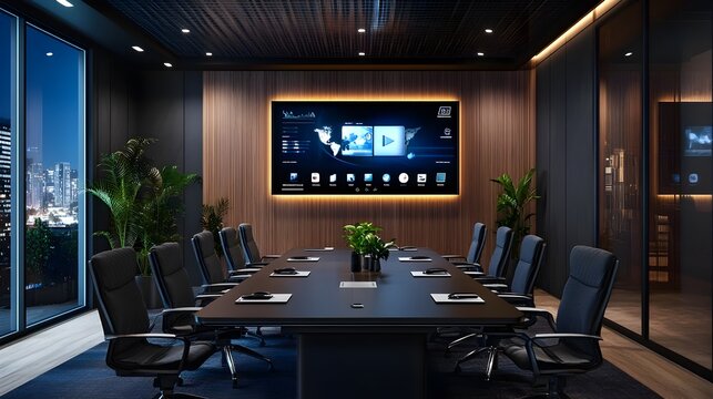 Sophisticated IoT powered Conference Room with Cutting Edge Technology for Efficient Business Meetings and Remote