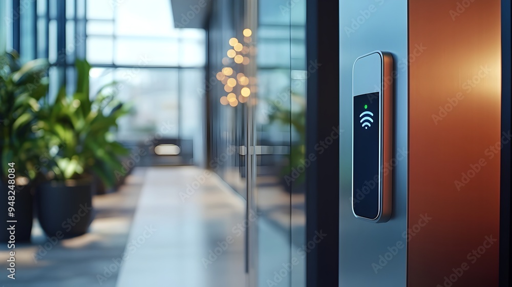 Poster cutting edge smart office entry system utilizing iot technology for touchless automated access contr