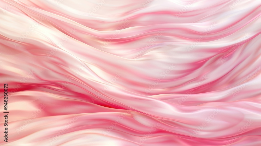 Poster soft pink and white fabric waves creating a delicate and smooth texture, ideal for backgrounds and d