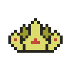cool golden crown pixel art 