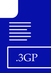 3GP File format icon fill inside