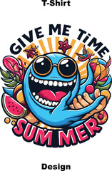 Naklejka premium Enjoy the summer design sticker 2d cute fantasy vector illustration.