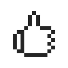 Obraz premium thumbs up gesture pixel art