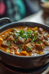 Mutton Curry, A rich and spicy curry made with tender mutton pieces and aromatic spices.