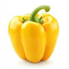 Close up of sweet Pepper, yellow Paprika, isolated on white background 