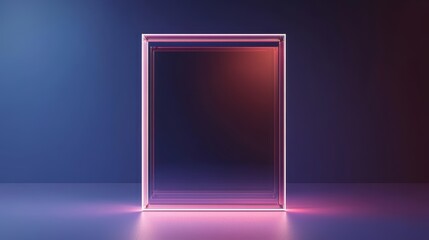 Modern Floating Picture Frame with Metallic Finish Hanging on Wall