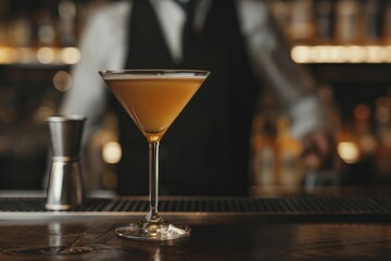 Bartender's handwork, emphasizing the skill and precision involved in crafting the perfect cocktail